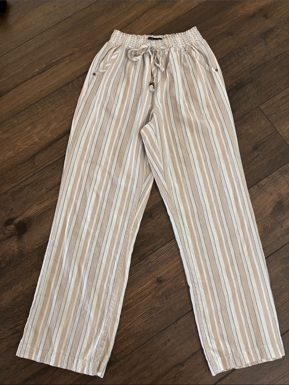 Summer Linen Blend Wide-Leg Pants M/L